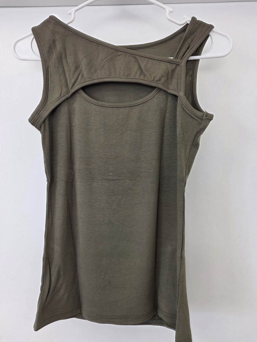 & Other Stories Olive Cutout Ribbed Tank